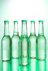 Water bottles close up