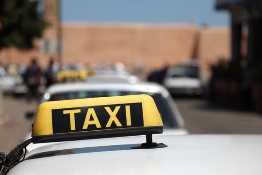 Grand Taxis in the city of Rabat, Morocco