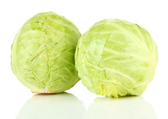 Obraz premium Green cabbage, isolated on white