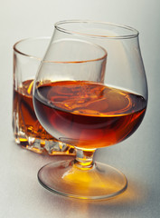 glasses of alcohol whiskey