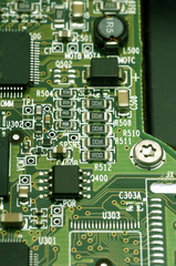 close-up of electronic circuit board