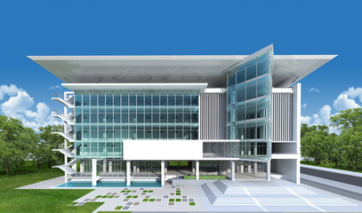 3d render of building