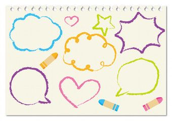 吹き出し　クレヨン
