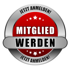 5 Star Button rot MITGLIED WERDEN JA JA