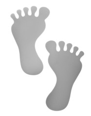 Fototapeta na wymiar Footprints isolated