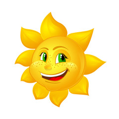 green-eyed sun with freckles