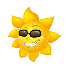 cartoon sun in sunglasses