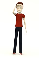 cartoon man in casual clothes- looking