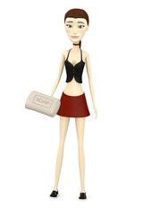 3d render of cartoon character with soap