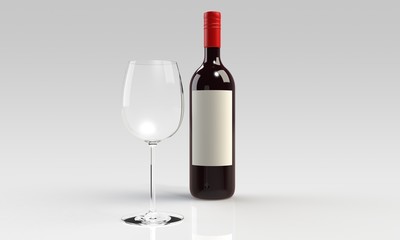 red wine and empty glass