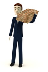 3d render of cartoon character with traverses