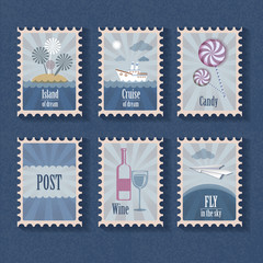 Set of vintage stamp