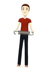 3d render of cartoon character with spiral