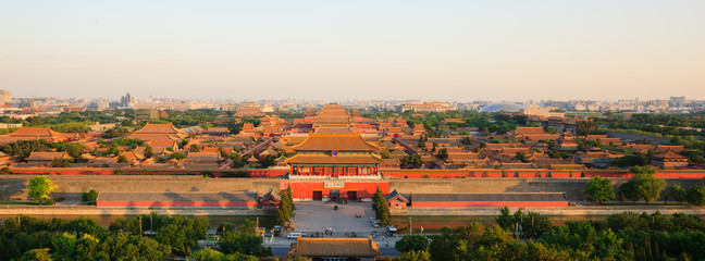 overlook the Forbidden City in evening