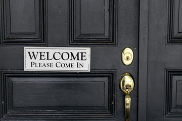 Simple welcome sign inviting people in