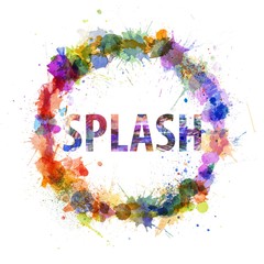 Splash concept, watercolor splashes as a sign