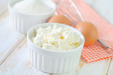 cottage, sugar and eggs