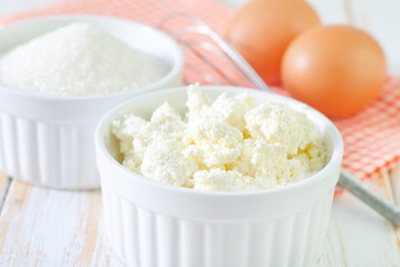 cottage, sugar and eggs