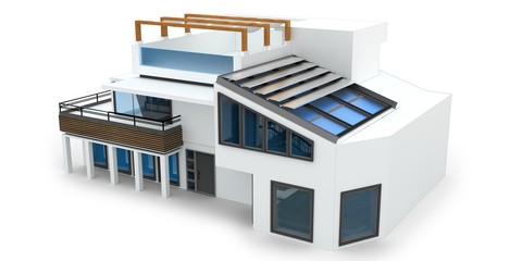 3d house isolated on white