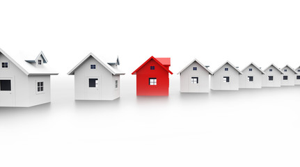 Houses concept one is red