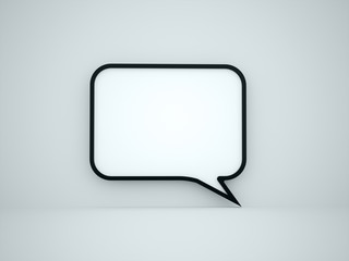 Naklejka premium Speech bubble on blue background