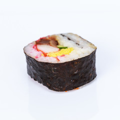 Sushi roll on white background