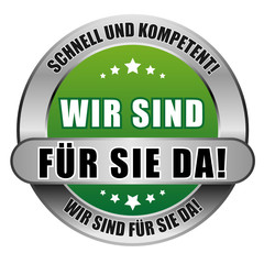 5 Star Button grün WIR SIND FÜR SIE DA! SUK WSFSD