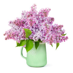 Lilacs in a green jug