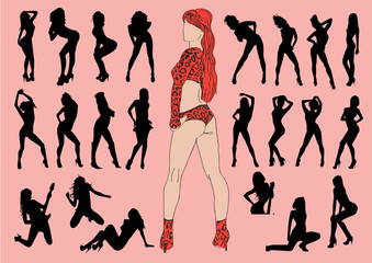 Set of Woman Silhouettes