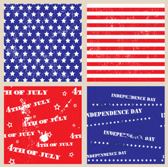 Set of seamless textures with USA Independence Day