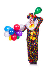 Fototapeta na wymiar Funny clown isolated on the white
