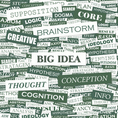 BIG IDEA. Word cloud concept illustration.  