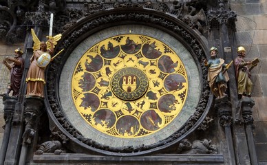 Fototapeta na wymiar Astronomical clock in Prague and the zodiacs