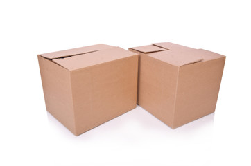 Carton boxes isolated on the white background