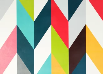 Tableaux sur verre Zigzag Fond coloré