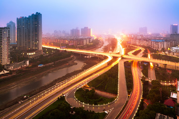 Fototapeta premium Modern city, a busy overpass