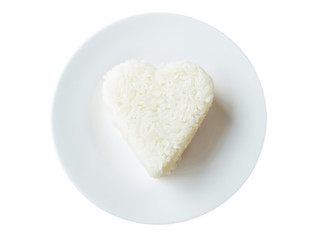 Fototapeta na wymiar rice heart shape