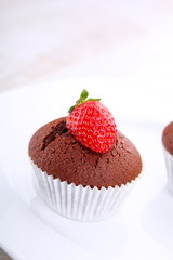 Muffins with strawberries