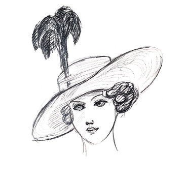 recommend clip art: ladies day hat with feathers