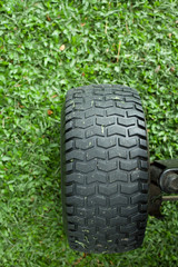 Lawn mower and green grass
