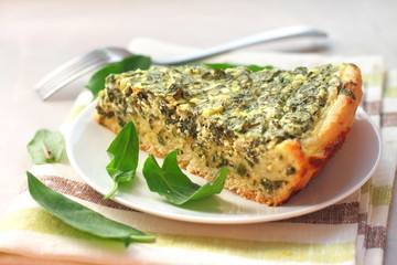 Sorrel tart with goat cheese