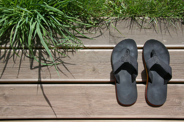 sandalias chanclas verano jardín madera 1219f