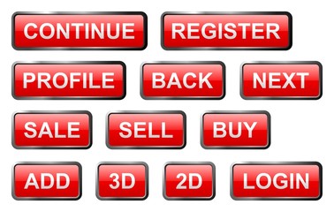 set of red glass signs