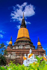 Fototapeta premium Pagoda at Wat Yai Chai Mongkol in Ayuthaya province of Thailand