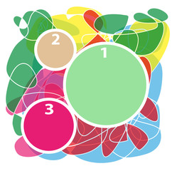 astratto con cornici colorate numerate in diversi colori