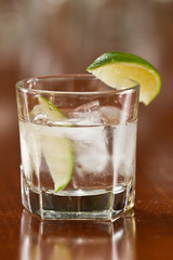 silver tequila on the rocks