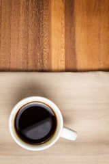 dark espresso in a cup on table
