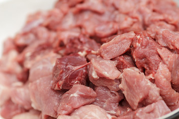 meat pieces close up