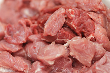 meat pieces close up