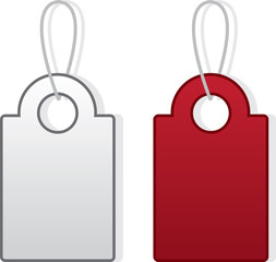 Blank tags white and red